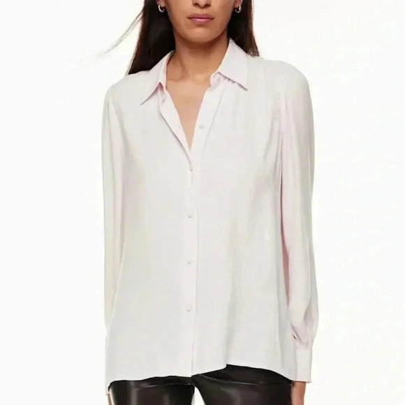 Aritzia Wilfred Josephine Long Sleeve  Puff-sleeve Button Down Blouse Size XS - Picture 3 of 12